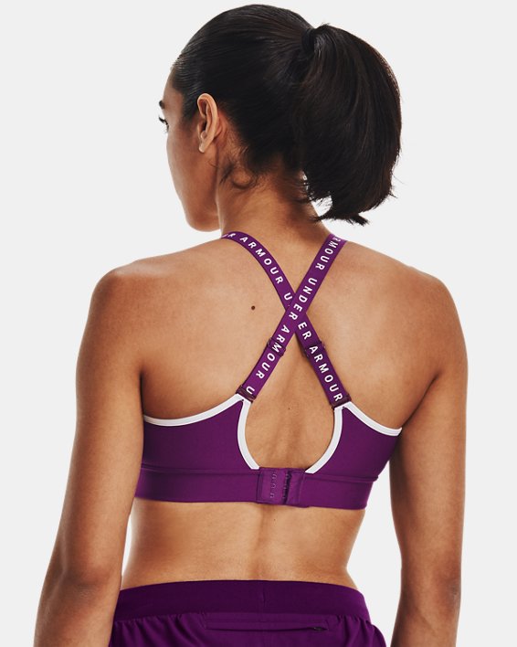 Women's UA Infinity Mid Covered Sports Bra in Purple image number 1